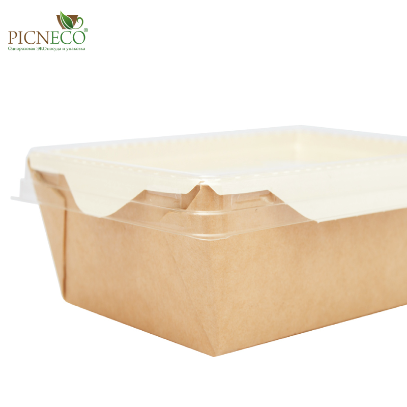 товар Контейнер бумажный с крышкой, 350мл, 120*105*55 мм, крафт BK040